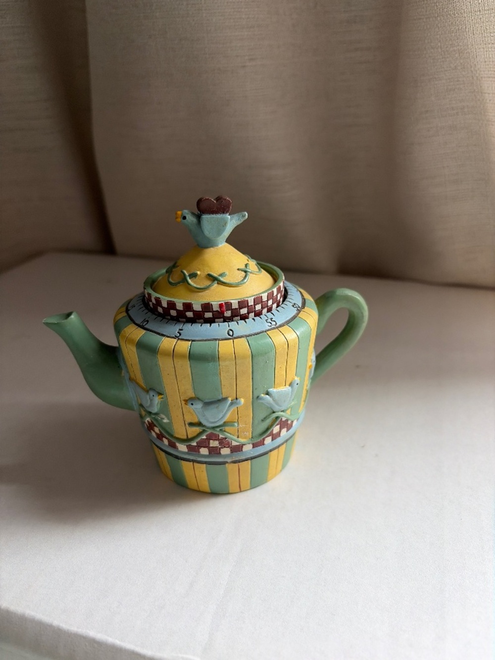Artsy Birdhouse, Teapot Ceramic Timer VGC
